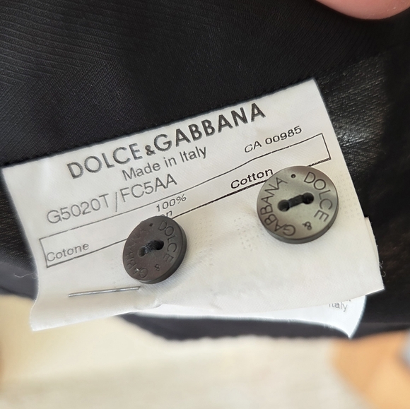 Dolce & Gabbana Men’s Black Dress Shirt 15¾ / 40 Hidden Placket French Cuff - Picture 2 of 10